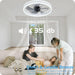 Dimming Low Profile Flush Mount Ceiling Fan, Bladeless Ceiling Fan with Light Bluetooth Speaker APP Remote Control-5-ErisView