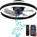 Dimming Low Profile Flush Mount Ceiling Fan, Bladeless Ceiling Fan with Light Bluetooth Speaker APP Remote Control-7-ErisView