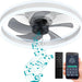 Dimming Low Profile Flush Mount Ceiling Fan, Bladeless Ceiling Fan with Light Bluetooth Speaker APP Remote Control-1-ErisView