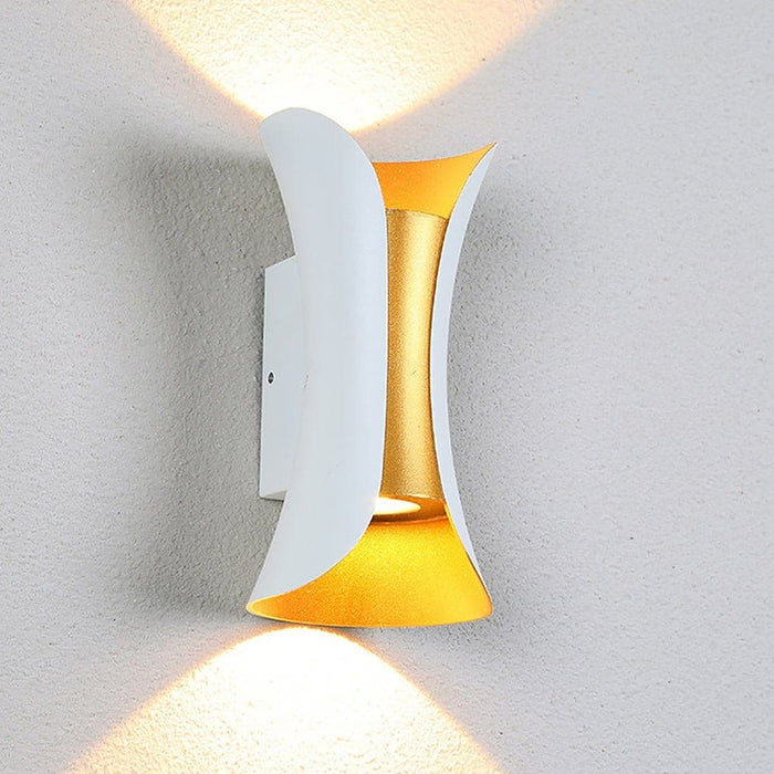 Durable Aluminum and Glass Outdoor Wall Lights, Powerful Up/Down Illumination for 107-161 sq ft, Stylish Curved Design for Beautiful Outdoor Decor-ErisView-10