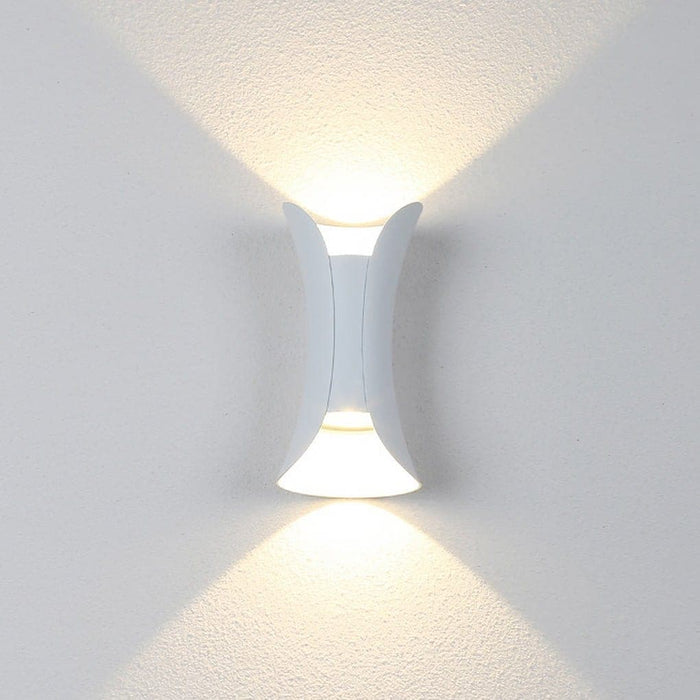 Durable Aluminum and Glass Outdoor Wall Lights, Powerful Up/Down Illumination for 107-161 sq ft, Stylish Curved Design for Beautiful Outdoor Decor-ErisView-11