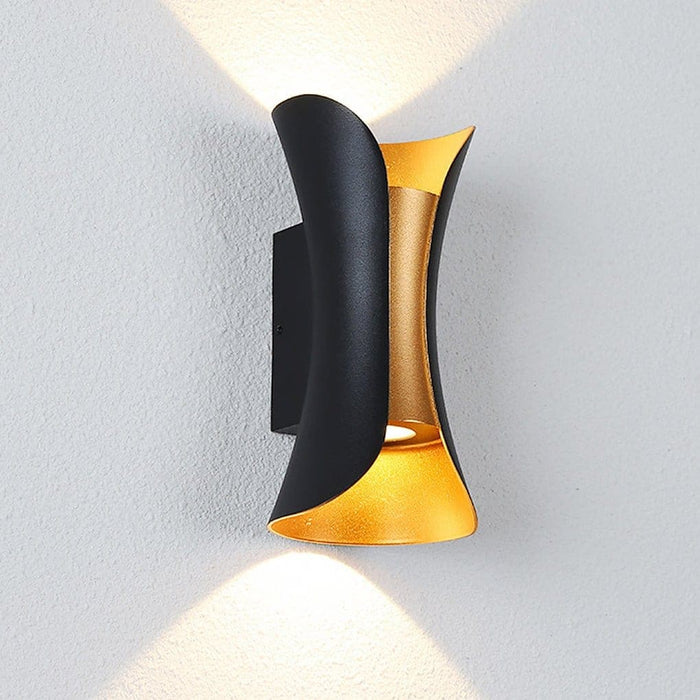 Durable Aluminum and Glass Outdoor Wall Lights, Powerful Up/Down Illumination for 107-161 sq ft, Stylish Curved Design for Beautiful Outdoor Decor-ErisView-9