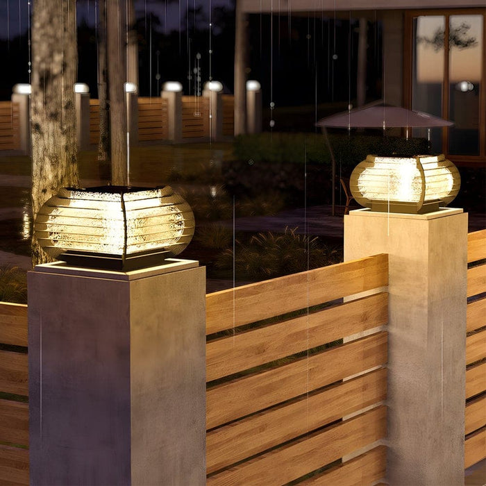 Durable Stainless Steel Fence Post Lights with High Transmittance PE Lampshade, Hardwired & Solar Options for Decorative Outdoor Lighting-ErisView-13