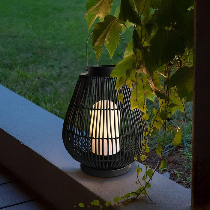 Elegant Rattan Outdoor Floor Lamp with Built-in E27 Light Source, Perfect for Garden, Balcony, and Patio, Warm, Bright Light & Retro Design-ErisView-5