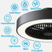 Enclosed Ceiling Fan with Lights, Low Profile Fan Light with Remote Control, Dimming Flush Mount Ceiling Light with Hidden Reversible Blade-6-ErisView