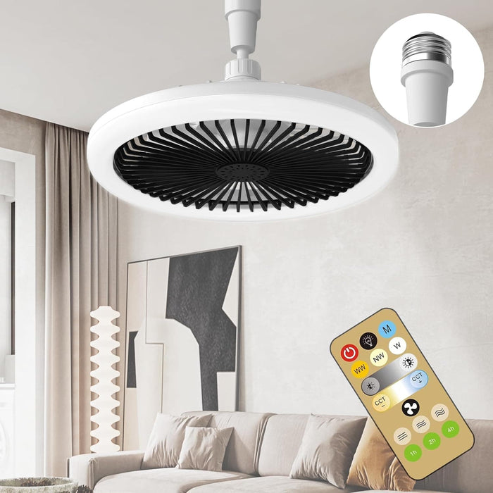 Fandelier Flush Mount without Blades, Low Profile Fandelier Flush Mount, Small Modern Enclosed Remote Control Ceiling Fans-1-ErisView