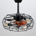 Farmhouse Caged Ceiling Fan, Black Outdoor Ceiling Fan with Light and Remote, Outdoor Low Profile Ceiling Fan Light Fixtures for Patio-7-ErisView