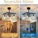 Farmhouse Caged Ceiling Fan with Light and Remote, Rustic Ceiling Fan without Blades for Living Room Bedroom Kitchen-2-ErisView