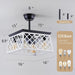Farmhouse Caged Ceiling Fan with Light and Remote, Rustic Ceiling Fan without Blades for Living Room Bedroom Kitchen-5-ErisView