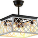Farmhouse Caged Ceiling Fan with Light and Remote, Rustic Ceiling Fan without Blades for Living Room Bedroom Kitchen-8-ErisView