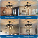 Farmhouse Ceiling Fan with Light, Black Caged Ceiling Fan with Light and Remote, Rustic Ceiling Fans for Living Room Bedroom Kitchen-8-ErisView
