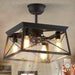 Farmhouse Ceiling Fan with Light, Black Caged Ceiling Fan with Light and Remote, Rustic Ceiling Fans for Living Room Bedroom Kitchen-1-ErisView