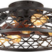 Farmhouse Ceiling Fan with Lights Remote, Reversible Flush Mount Low Profile Ceiling Fan, Bladeless Rustic Boho Caged Ceiling Fan Light Fixture-9-ErisView