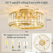 Farmhouse Gold Fandelier Ceiling Fan with Lights and Remote, Quiet Caged Chandelier Ceiling Fans for Living Room Kitchen-4-ErisView