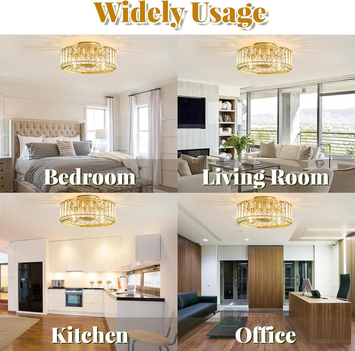 Farmhouse Gold Fandelier Ceiling Fan with Lights and Remote, Quiet Caged Chandelier Ceiling Fans for Living Room Kitchen-7-ErisView