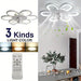 Flower-Shaped Bladeless Ceiling Fan with LED Light, White Dimmable Chandelier Ceiling Fan for Living Room Bedroom-ErisView