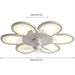 Flower-Shaped Bladeless Ceiling Fan with LED Light, White Dimmable Chandelier Ceiling Fan for Living Room Bedroom-ErisView