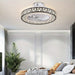 Flush Mount Bladeless Ceiling Fan with LED Light, Enclosed Ceiling Fan Lamp with for Living Room Bedroom-ErisView