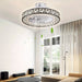 Flush Mount Bladeless Ceiling Fan with LED Light, Enclosed Ceiling Fan Lamp with for Living Room Bedroom-ErisView