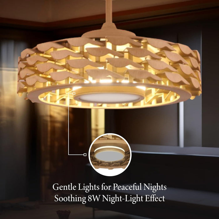 Flush Mount Bladeless Ceiling Fan with Light and Remote Wi-Fi Connect, Low Profile Flush Mount Ceiling Fan for Bedroom Living Room-20-ErisView