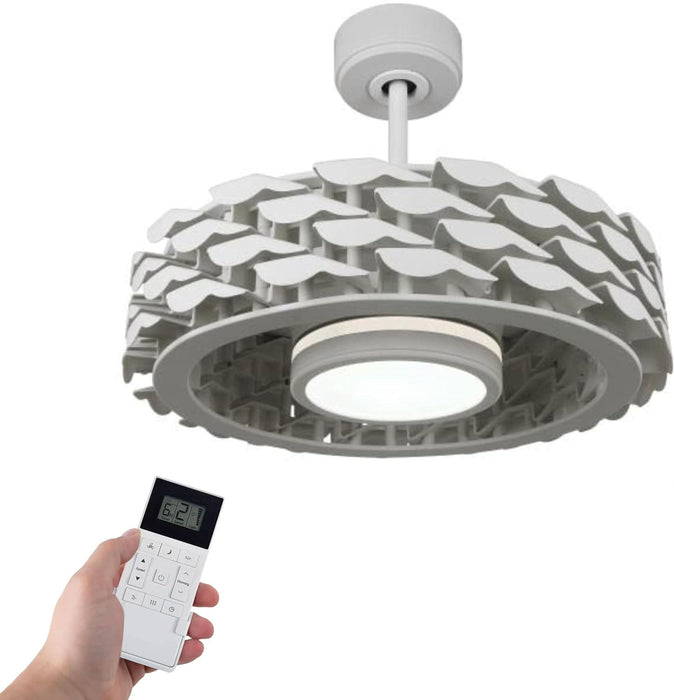 Flush Mount Bladeless Ceiling Fan with Light and Remote Wi-Fi Connect, Low Profile Flush Mount Ceiling Fan for Bedroom Living Room-7-ErisView