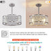 Flush Mount Brushed Nickel Ceiling Fan, Bedroom Ceiling Fans with Lights Remote Control, Small Crystal Ceiling Fan Light Fixture for Bedroom Dining Room-6-ErisView
