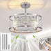 Flush Mount Brushed Nickel Ceiling Fan, Bedroom Ceiling Fans with Lights Remote Control, Small Crystal Ceiling Fan Light Fixture for Bedroom Dining Room-1-ErisView