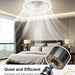 Flush Mount Ceiling Fan with Light and Remote, White Mini Dimmable Low Profile Ceiling Fan-4-ErisView