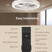 Flush Mount Ceiling Fan with Light and Remote, White Mini Dimmable Low Profile Ceiling Fan-7-ErisView