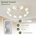 Flush Mount Low Ceiling Fan, Flower Ceiling Fan, Chandelier Fan with Light and Remote, Bladeless Modern Fandelier, Reversible Quiet Ceiling Fans-14-ErisView