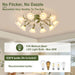 Flush Mount Low Ceiling Fan, Flower Ceiling Fan, Chandelier Fan with Light and Remote, Bladeless Modern Fandelier, Reversible Quiet Ceiling Fans-5-ErisView