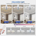 Foldable Socket Ceiling Fan with Light and Remote, Dimmable Quiet Ceiling Fans, Screw In Ceiling Fan with Extender for Bedroom Living Room Kitchen Garage-3-ErisView