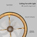 Gold Caged Rattan Ceiling Fan with Light and Remote Control, Reversible Fan in Winter Summer,, Chandelier Ceiling Fan for Bedroom Living Room Kitchen-7-ErisView
