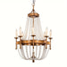 Gold Empire Crystal Chandelier, Wagon Wheel Crystal Chandelier with 8 Candle Shaped Lights-ErisView