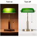 Green Vintage Banker Table Desk Lamp, Classic LED Desk Lamp with USB Wireless Charging Port Pull Chain for Reading Office Nightstand StudyRoom Desk-ErisView