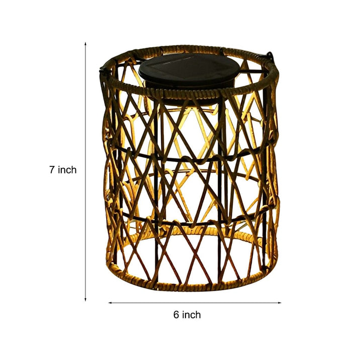 Rattan Lantern Waterproof Creative Modern Solar Garden Lights Lawn Lamp