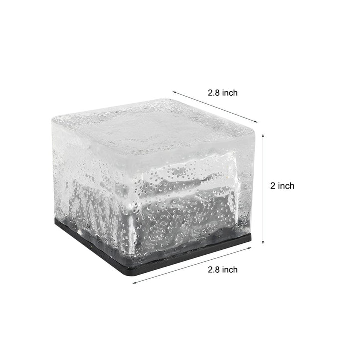 Square Creative Ice Brick LED Waterproof smart Solar Outdoor Lights