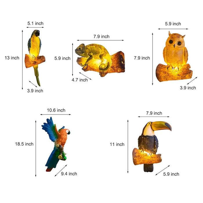 Resin Simulation Animal Parrot Shape 24V LED Waterproof Outdoor Lights