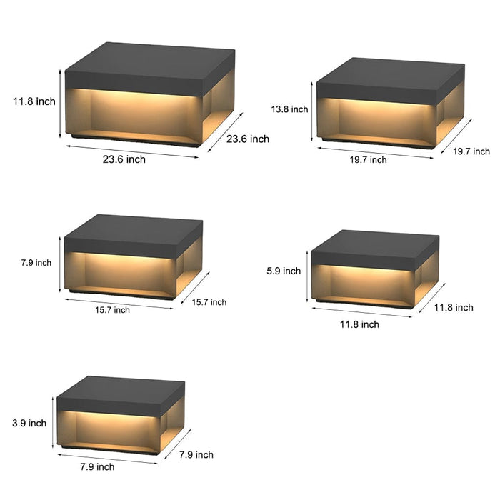Square Stainless Steel LED Waterproof Modern Solar Fence Post Lights