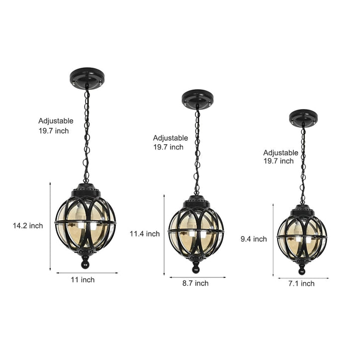 Waterproof Aluminum Glass Ball European-style Outdoor Chandelier Light