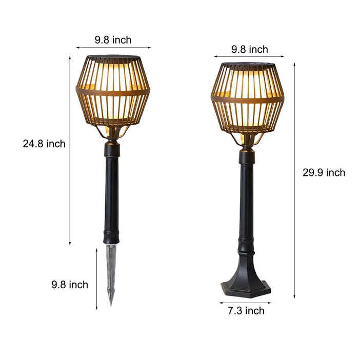 Waterproof Aluminum LED Matte Black Modern Solar Outdoor Lights Lanterns