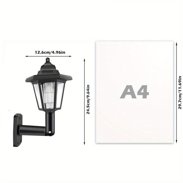 Hexagonal Wall Mount Solar Outdoor Light, LED Solar Sconce Wall Lantern Lamp, Outdoor Solar Street Light for Patio Porch Garden Decor-ErisView