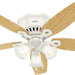 Indoor 52 in. Low Ceiling Fan and Light, White Ceiling Fan, Hugger Ceiling Fan with Light-5-ErisView