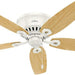 Indoor 52 in. Low Ceiling Fan and Light, White Ceiling Fan, Hugger Ceiling Fan with Light-6-ErisView