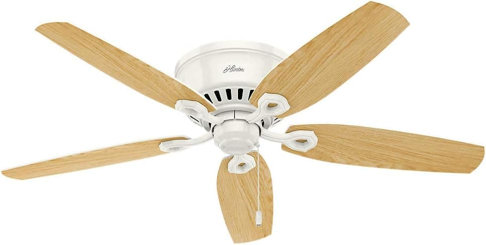 Indoor 52 in. Low Ceiling Fan and Light, White Ceiling Fan, Hugger Ceiling Fan with Light-6-ErisView