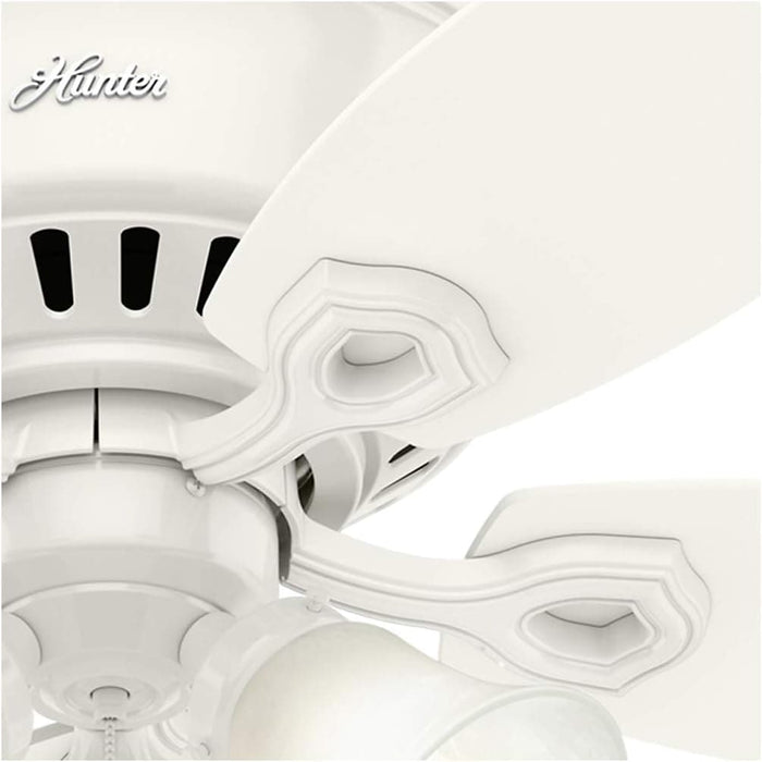 Indoor 52 in. Low Ceiling Fan and Light, White Ceiling Fan, Hugger Ceiling Fan with Light-8-ErisView