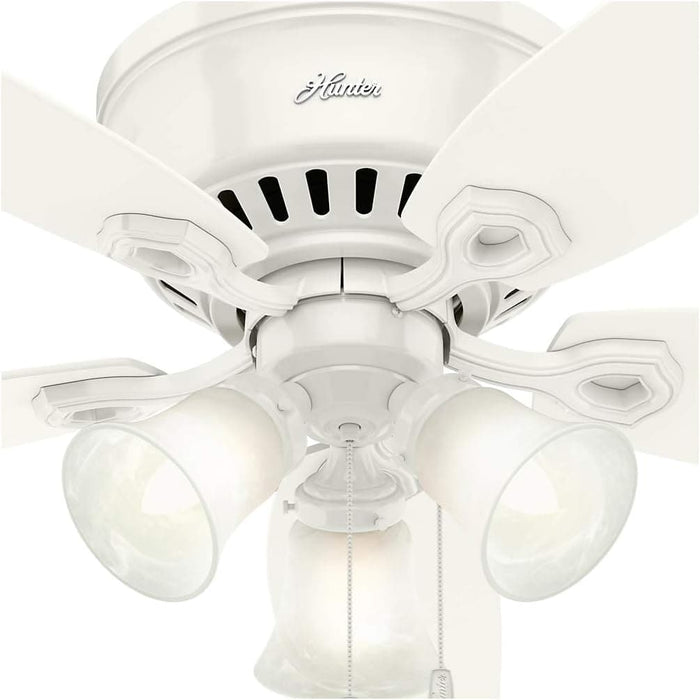 Indoor 52 in. Low Ceiling Fan and Light, White Ceiling Fan, Hugger Ceiling Fan with Light-9-ErisView