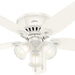 Indoor 52 in. Low Ceiling Fan and Light, White Ceiling Fan, Hugger Ceiling Fan with Light-1-ErisView