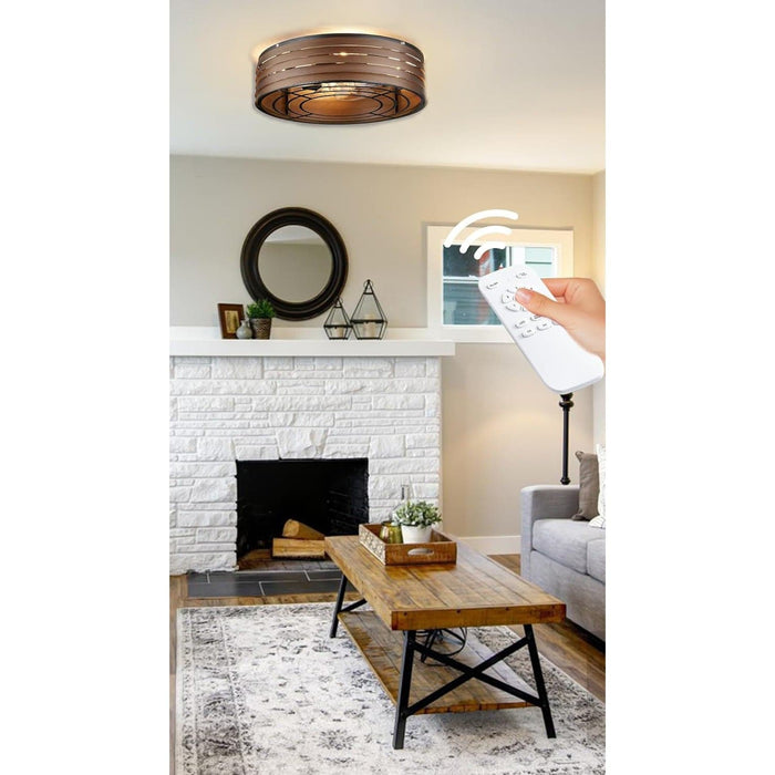 Indoor Cage Ceiling Fan with Dimmable Light and Remote Control-6-ErisView