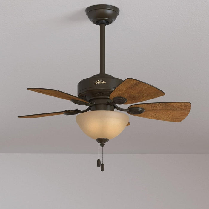  Indoor Ceiling Fan with LED Light and Pull Chain Control, Bronze Ceiling Fan, Ceiling Hugger Ceiling Fans-4-ErisView
